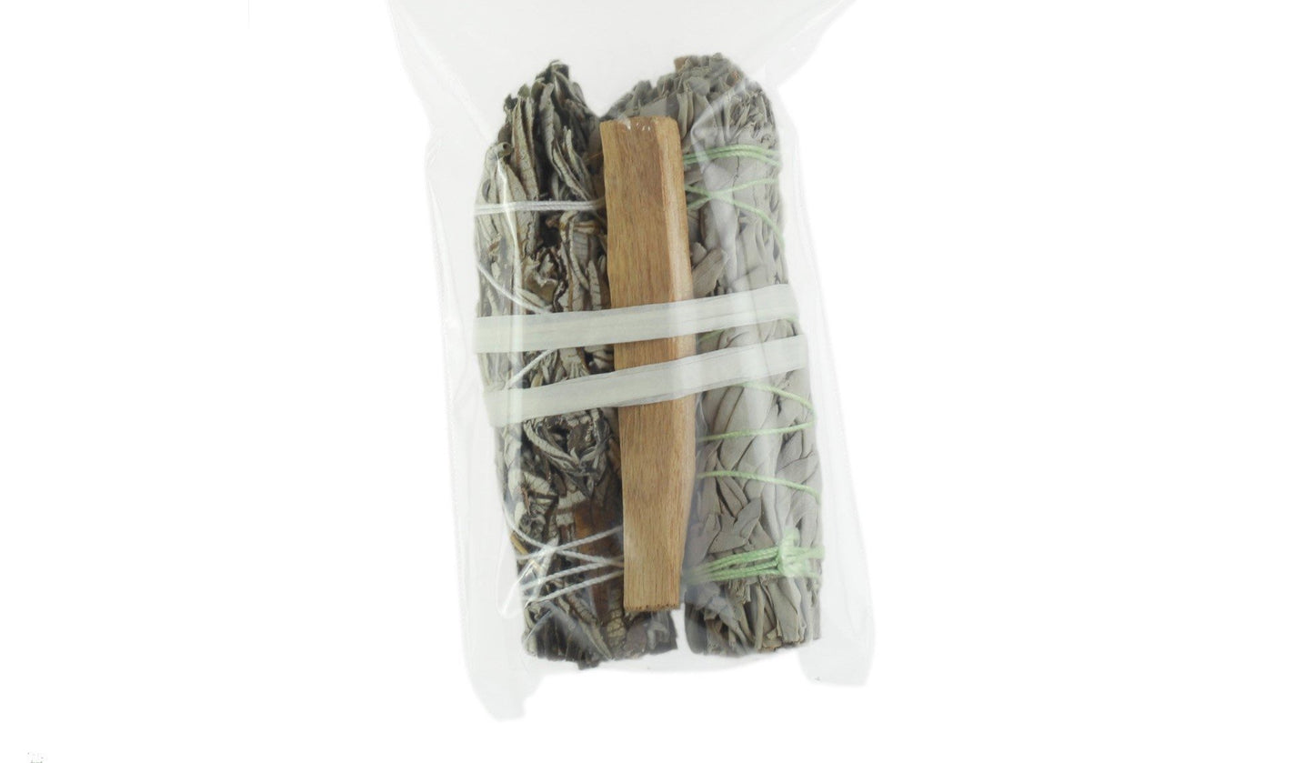 Smudging Kit | Palo Santo White Sage Yerba Santa | Sacred Herbs | Spiritual Cleansing | Sustainably Harvested