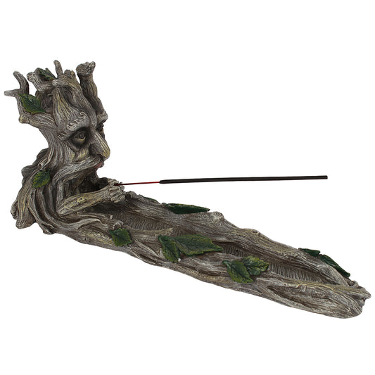 Green Man Incense Stick Holder | Pagan God Resin Figurine | Celtic Nature Spirit Burner