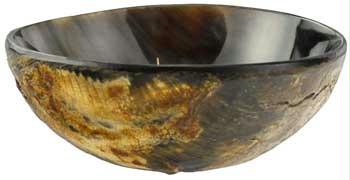 Azure Green Ritual Bowl | 3.75 inch Carved Horn Bowl | Sacred Ceremony Supplies
