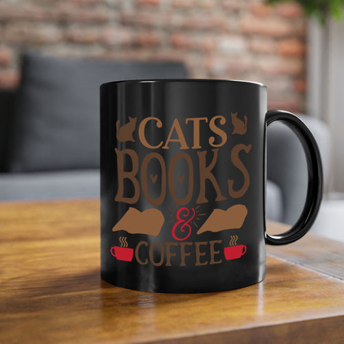 Cats Books Coffee Style Mug | 11oz & 15oz | Ceramic Coffee Cup | Cat Lovers | Book Enthusiasts
