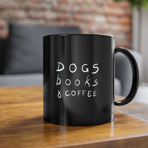 Dogs Books and Coffee Mug | 11oz & 15oz | Ceramic Coffee Cup | Dog Lovers | Book Enthusiasts