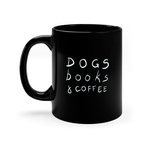Dogs Books and Coffee Mug | 11oz & 15oz | Ceramic Coffee Cup | Dog Lovers | Book Enthusiasts