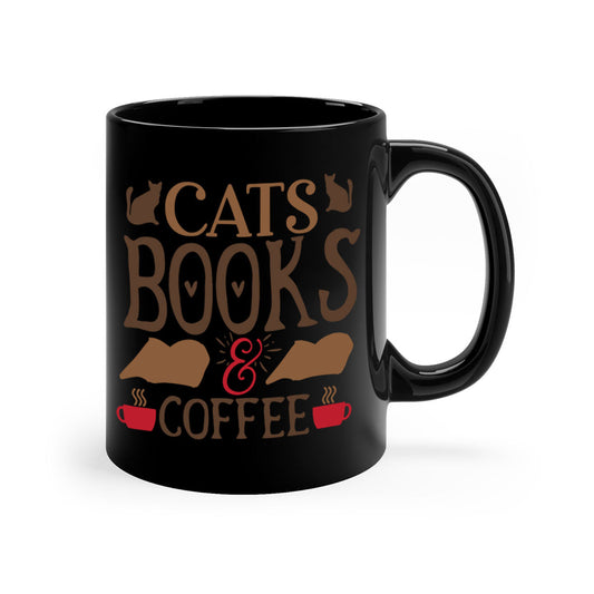 Cats Books Coffee Style Mug | 11oz & 15oz | Ceramic Coffee Cup | Cat Lovers | Book Enthusiasts