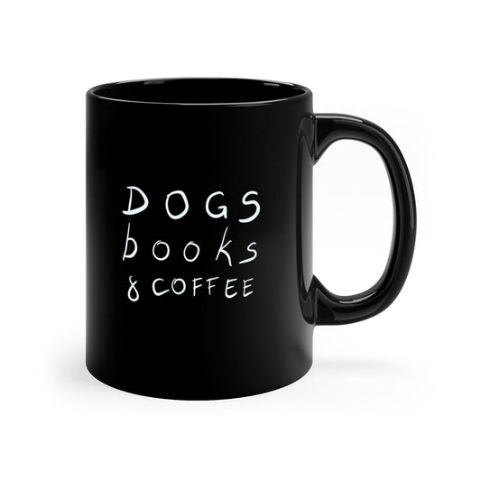 Dogs Books and Coffee Mug | 11oz & 15oz | Ceramic Coffee Cup | Dog Lovers | Book Enthusiasts