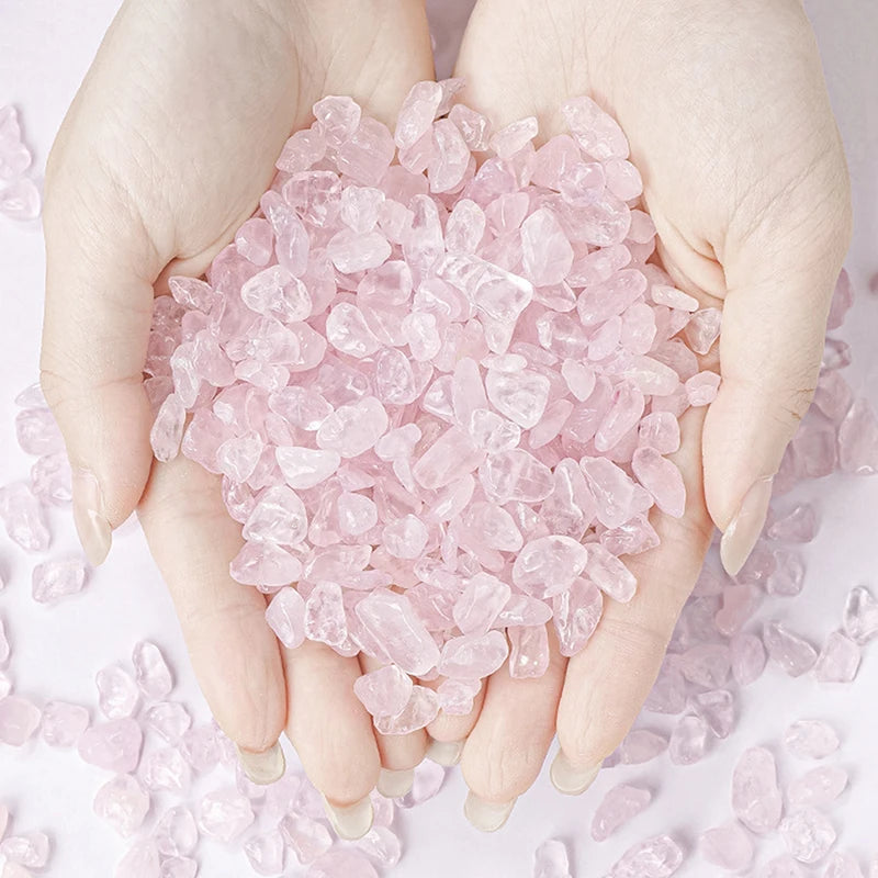 Rose Quartz Chips 500g | Natural Healing Stone | Crystal Gravel | Reiki Gemstones | Aquarium Decor