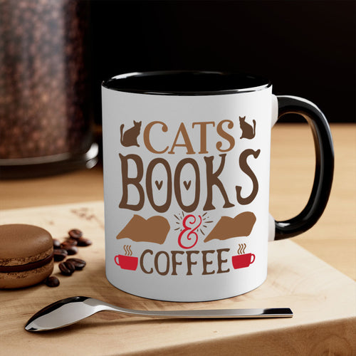 Cats Books Coffee Style Mug | 11oz & 15oz | Ceramic Coffee Cup | Cat Lovers | Book Enthusiasts