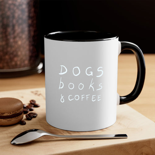 Dogs Books and Coffee Mug | 11oz & 15oz | Ceramic Coffee Cup | Dog Lovers | Book Enthusiasts