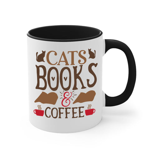 Cats Books Coffee Style Mug | 11oz & 15oz | Ceramic Coffee Cup | Cat Lovers | Book Enthusiasts