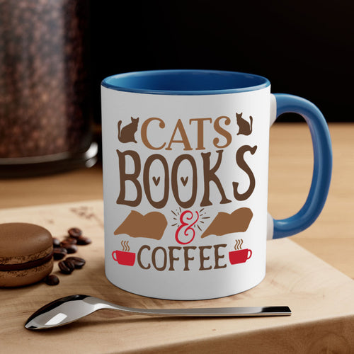 Cats Books Coffee Style Mug | 11oz & 15oz | Ceramic Coffee Cup | Cat Lovers | Book Enthusiasts