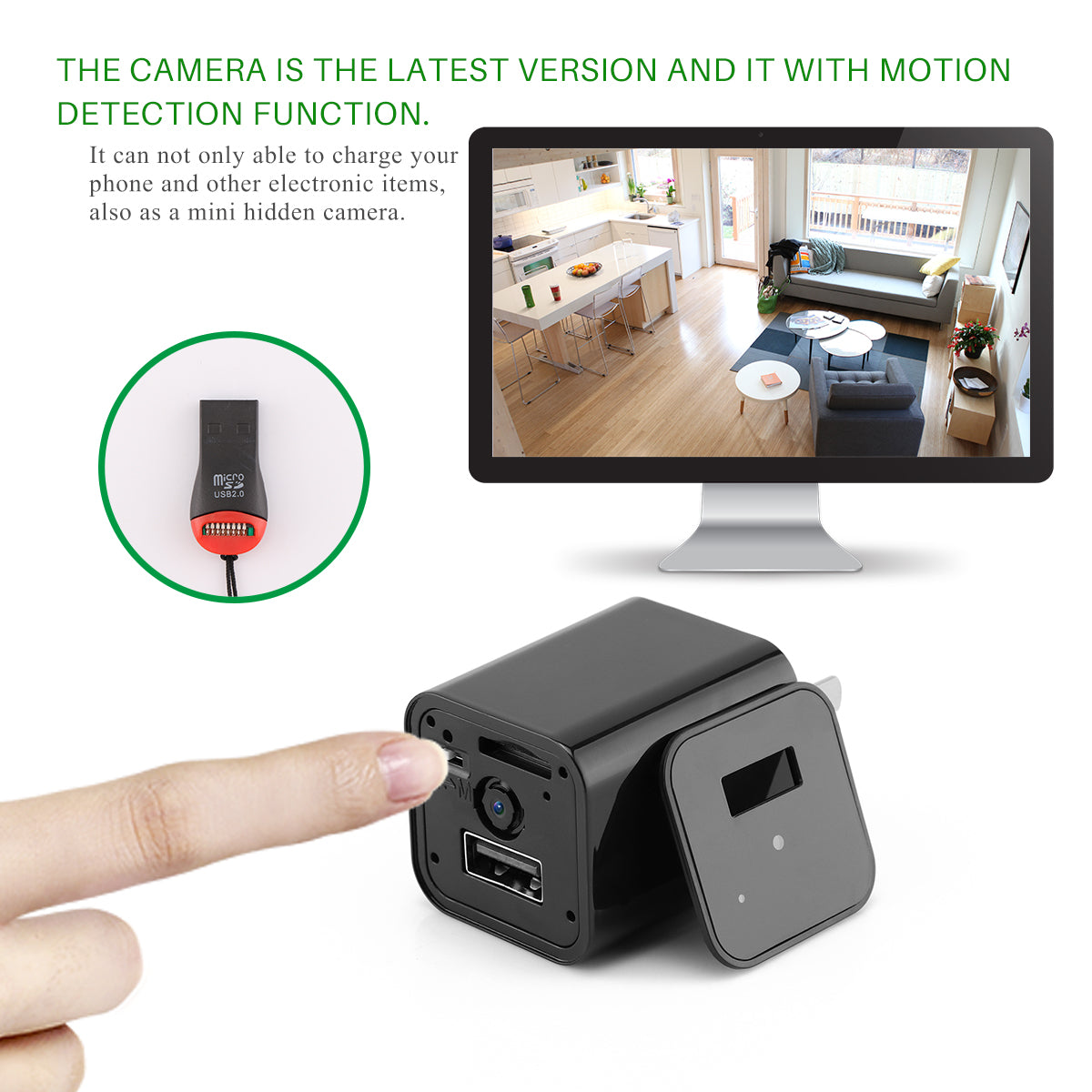 HD 1080P Hidden Camera USB Charger | Home Security | Spy Camera | Wall AC Plug | Camcorder