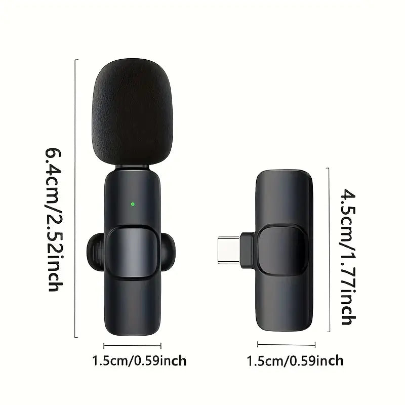 Wireless Lavalier Microphone | Clip-On Mic with Noise Reduction | Streaming & Content Creation | Mobile Accessories