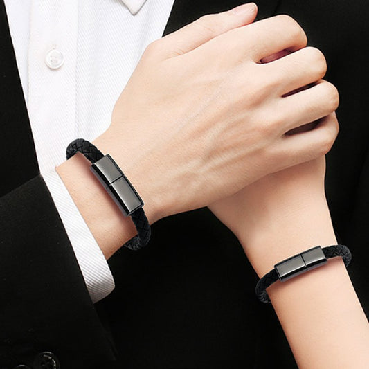 Charging Cable Bracelet | Wearable USB Cable | iPhone Android Type-C | 480 Mbps | M & L Sizes