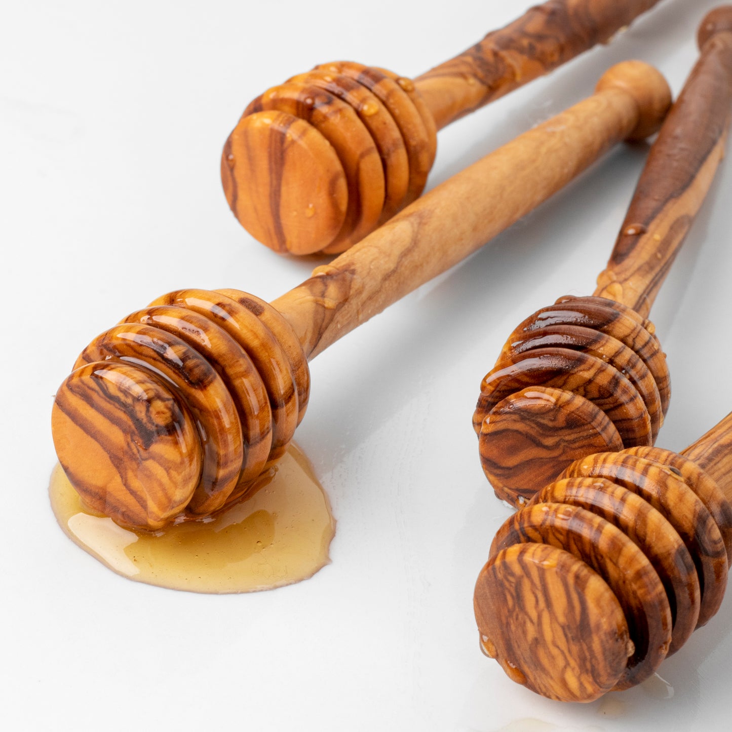 Handmade Olive Wood Honey Dipper | Natural Kitchen Utensil | Rustic Honey Stirrer | Simple & Eco-Friendly