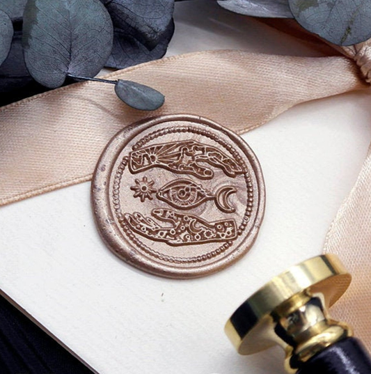Witch Divination Hands Eye Universe Metal Stamp | Mystical Wax Seal | Spiritual Crafting | Brass Seal