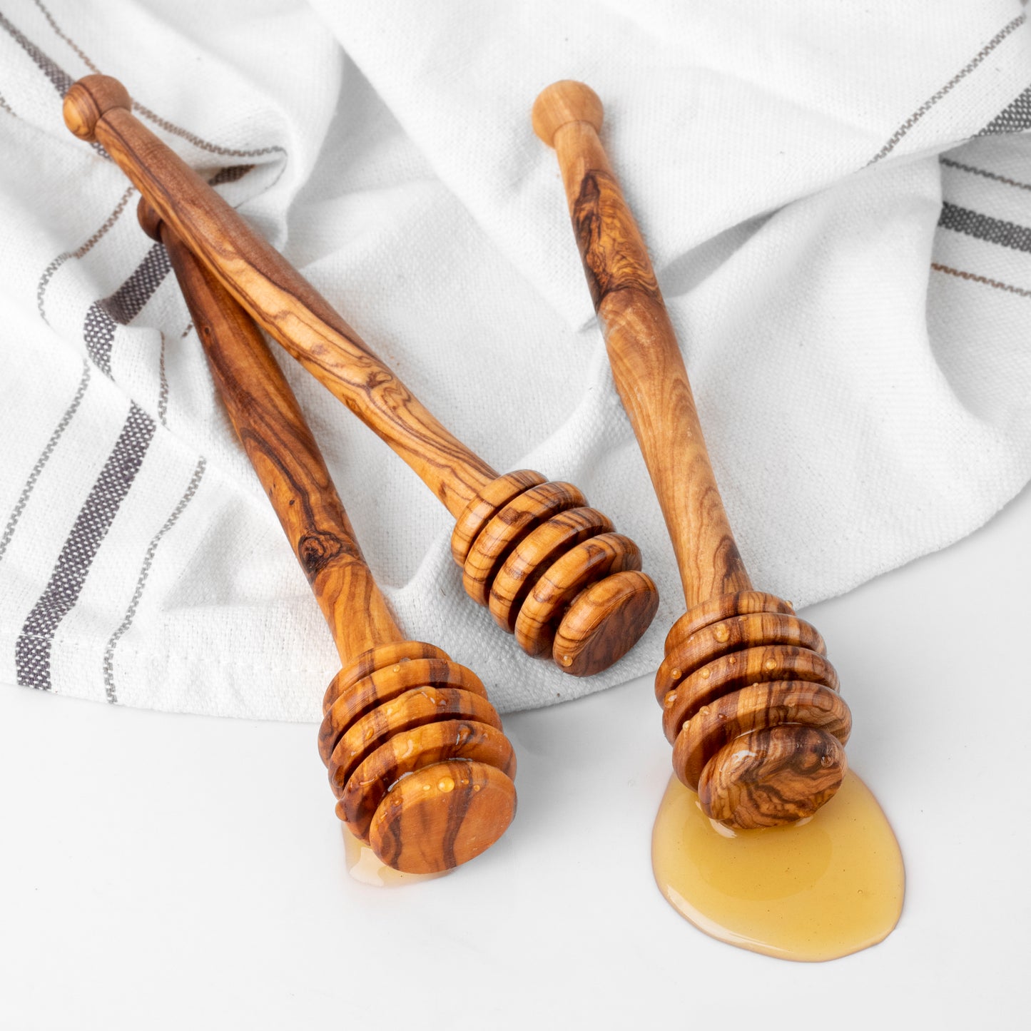 Handmade Olive Wood Honey Dipper | Natural Kitchen Utensil | Rustic Honey Stirrer | Simple & Eco-Friendly