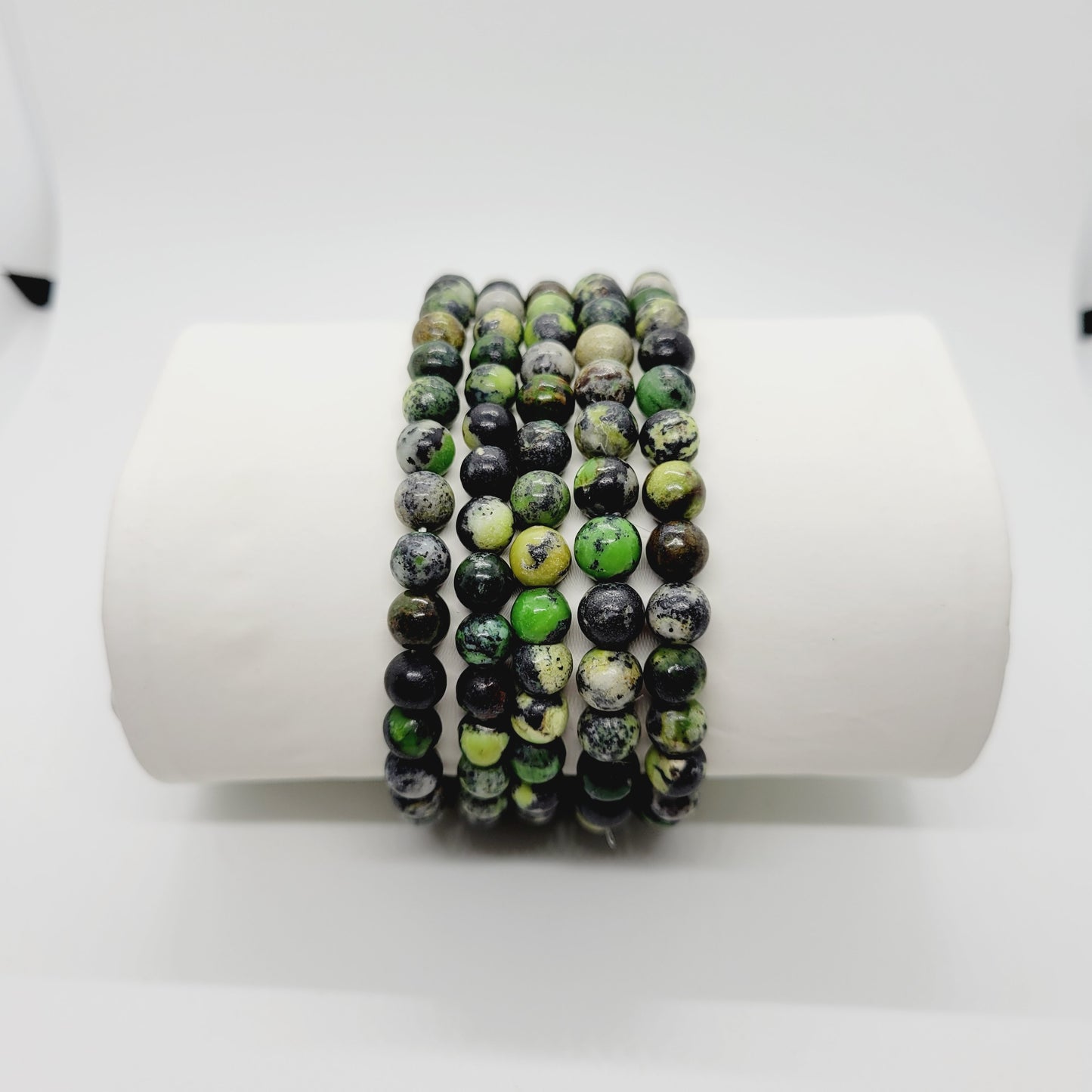 Green Chrysoprase Stone Bracelet | Metaphysical Reiki Healing | Boho Gemstone Jewelry | 7.5" Stretch