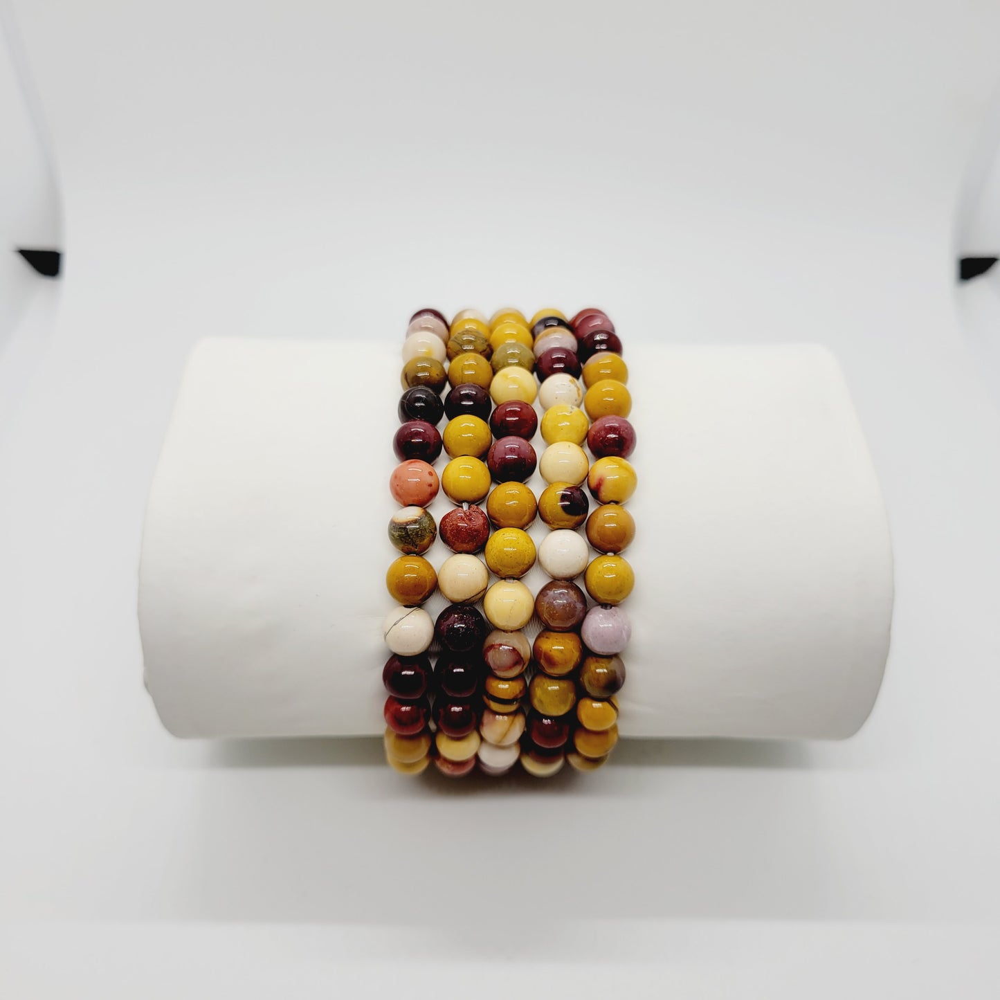 Mookite Stone Bracelet | Metaphysical Reiki Healing | Boho Gemstone Jewelry | 7.5" Stretch | Australian Jasper