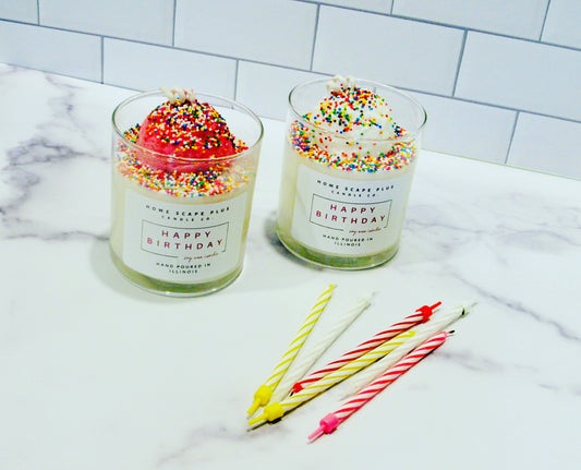 Happy Birthday Candle Ice Cream Scoop | Vanilla Cake Scented | Handcrafted | Non-Toxic | Specialty Gift