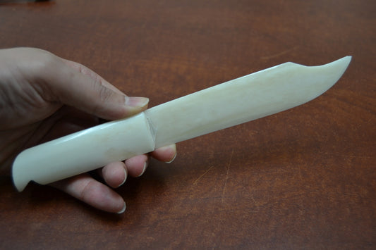 White Carved Buffalo Bone Letter Opener | 9" Handcrafted Knife | Elegant Desk Accessory