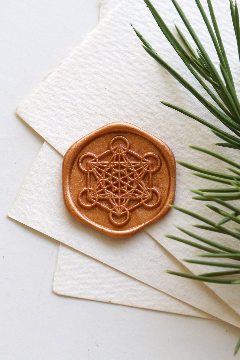 Metatron's Cube Sacred Geometry Wax Seal Stamp | Spiritual Brass Seal | Divine Geometry Tool