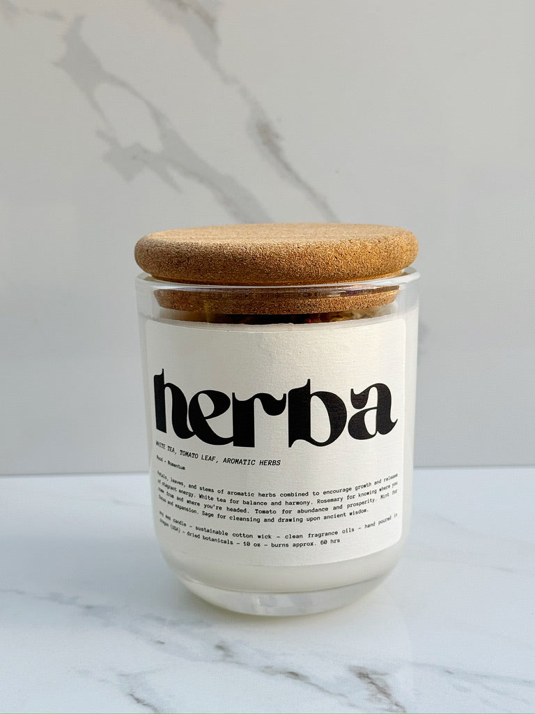 Herba Mood Boosting Botanical Candle | Handmade Aromatherapy | Natural Ingredients | Wellness | Gift