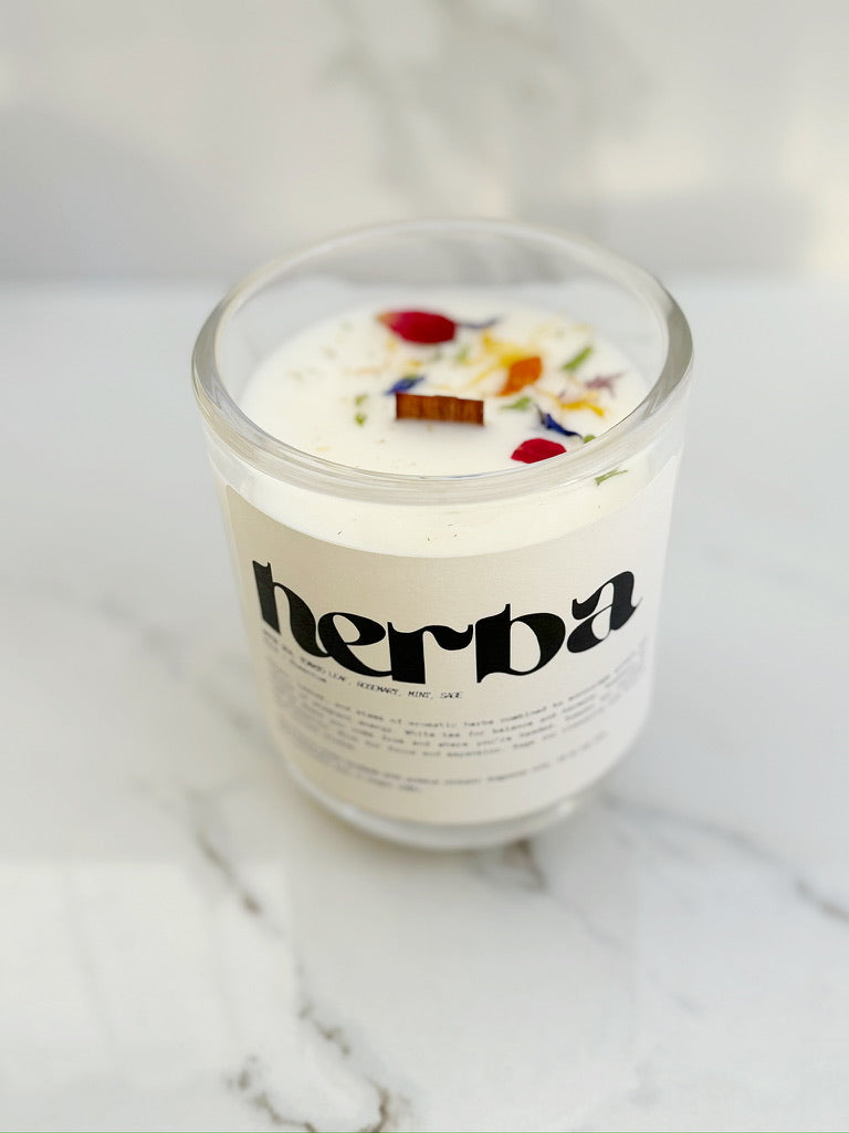 Herba Mood Boosting Botanical Candle | Handmade Aromatherapy | Natural Ingredients | Wellness | Gift