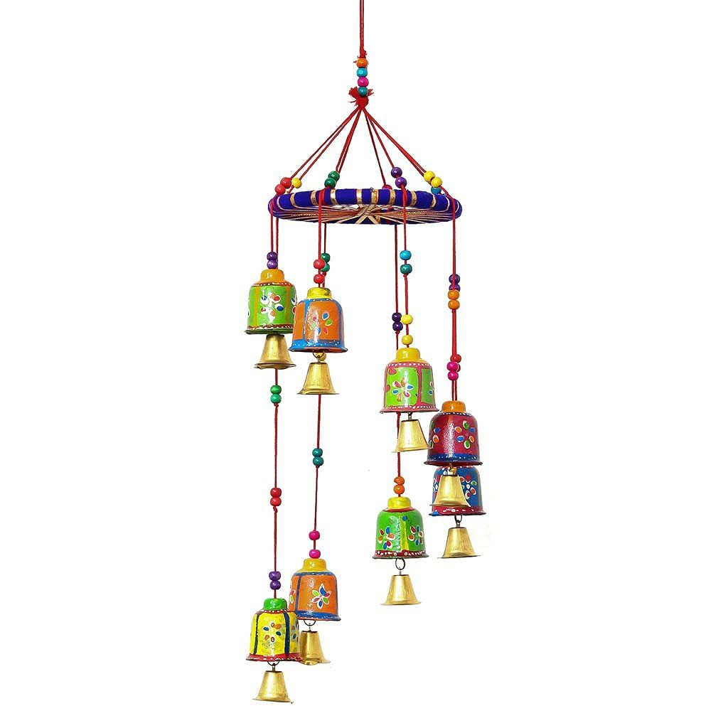 Multicolour Handcrafted Wind Chimes | Decorative Bells | Window Door Wall Hanging | Melodic Home Decor
