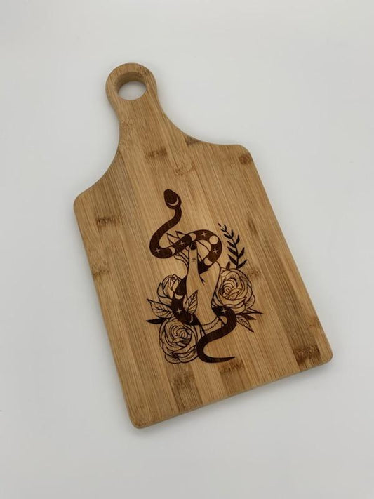 Goddess Cutting Board | Bamboo Paddle Shape | 13.5x7 | Kitchen Accessory | Spiritual Cooking | Divine
