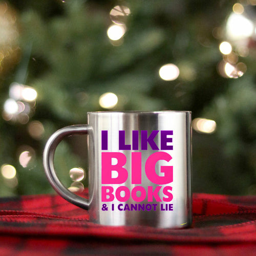 I Like Big Books And I Cannot Lie Mug | Gold & Silver | 11oz Ceramic | Book Lover Gift | Metallic