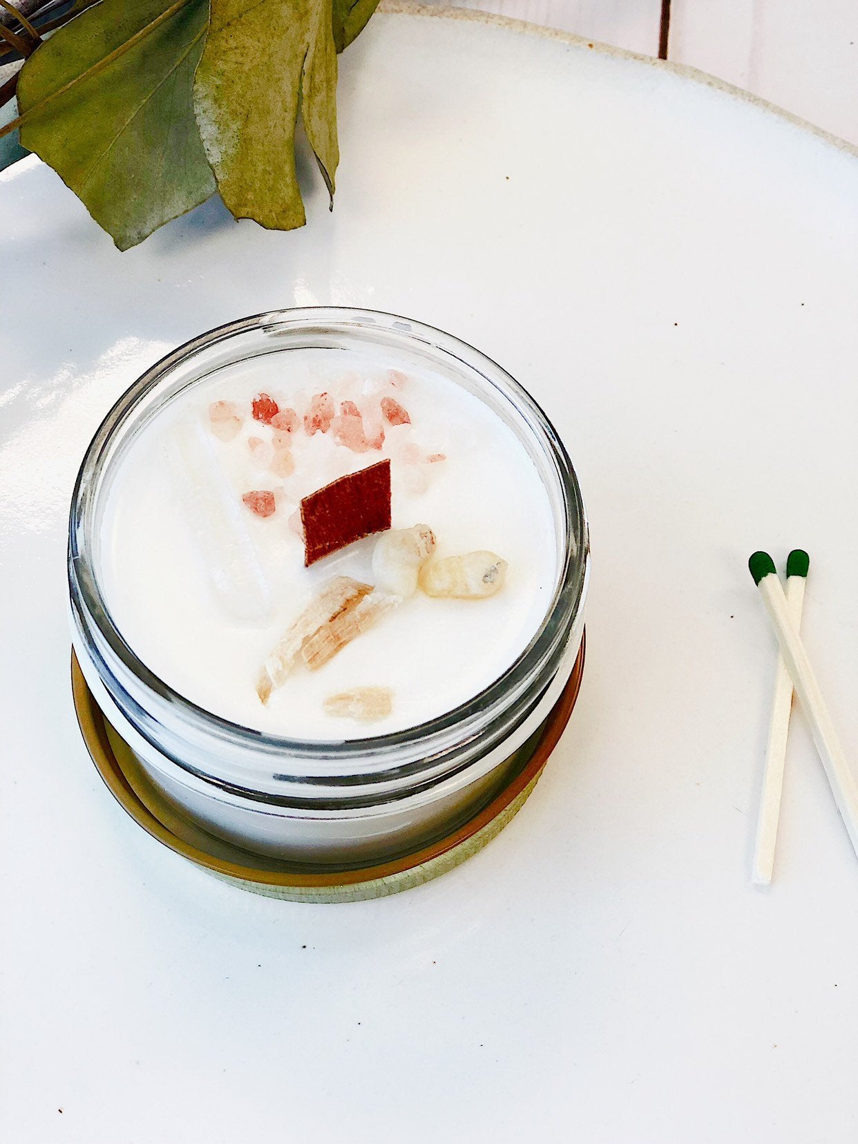 Space Clearing Candle | Intention Candle | Organic Soy Wax | Crystals & Essential Oils | Ritual Candle