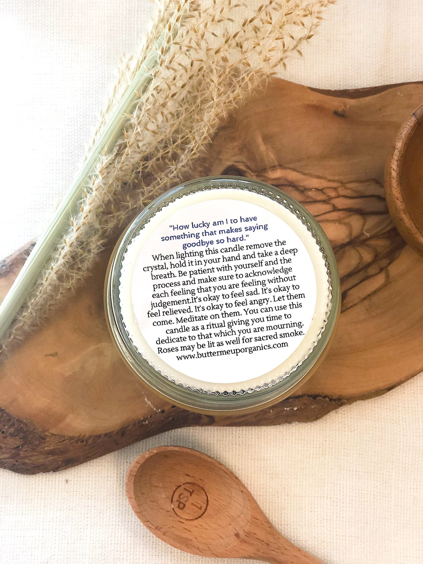 Grief Candle | Intention Candle | Essential Oil Soy Wax | Mourning & Healing | Crystal Candle