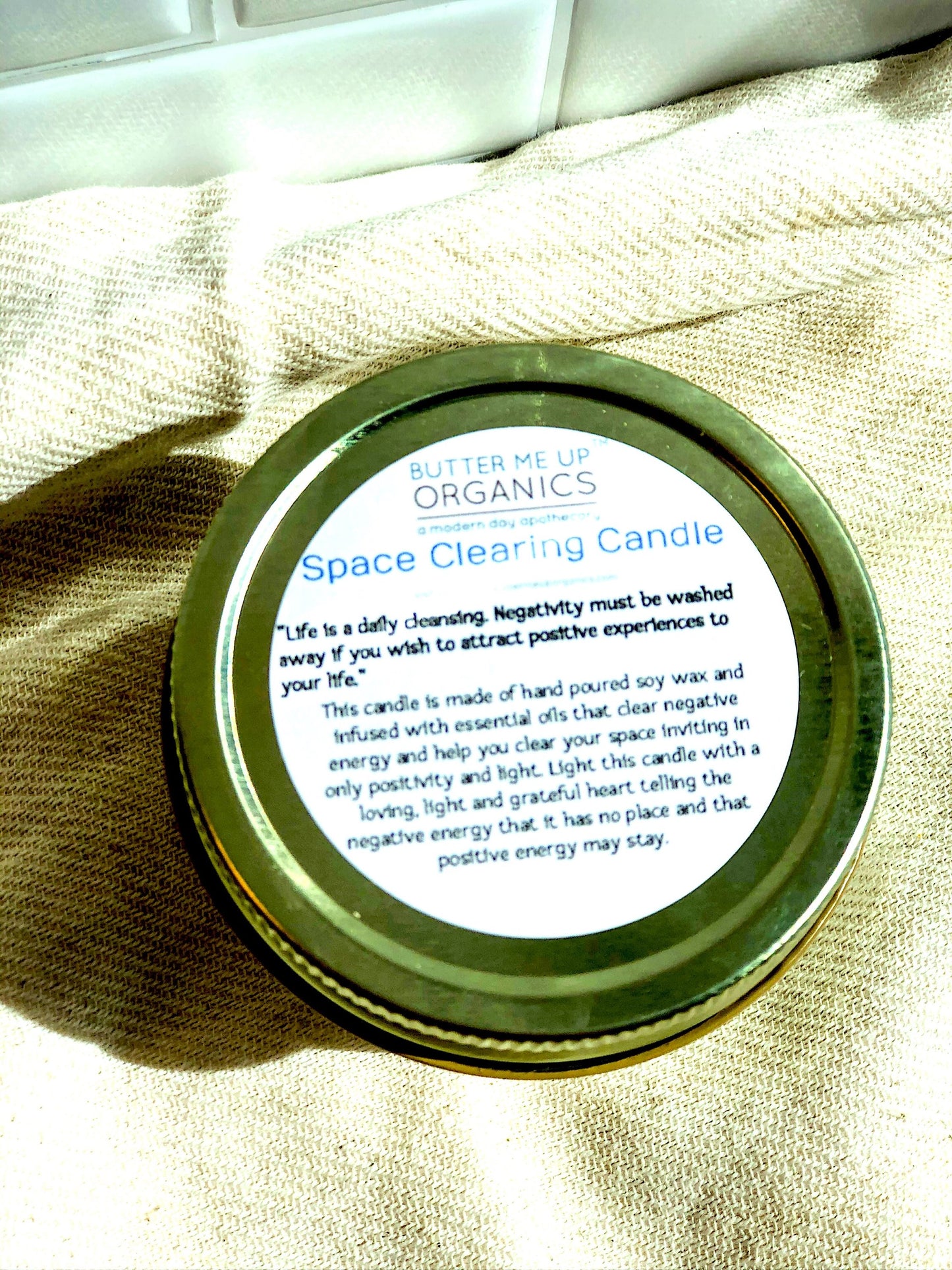 Space Clearing Candle | Intention Candle | Organic Soy Wax | Crystals & Essential Oils | Ritual Candle