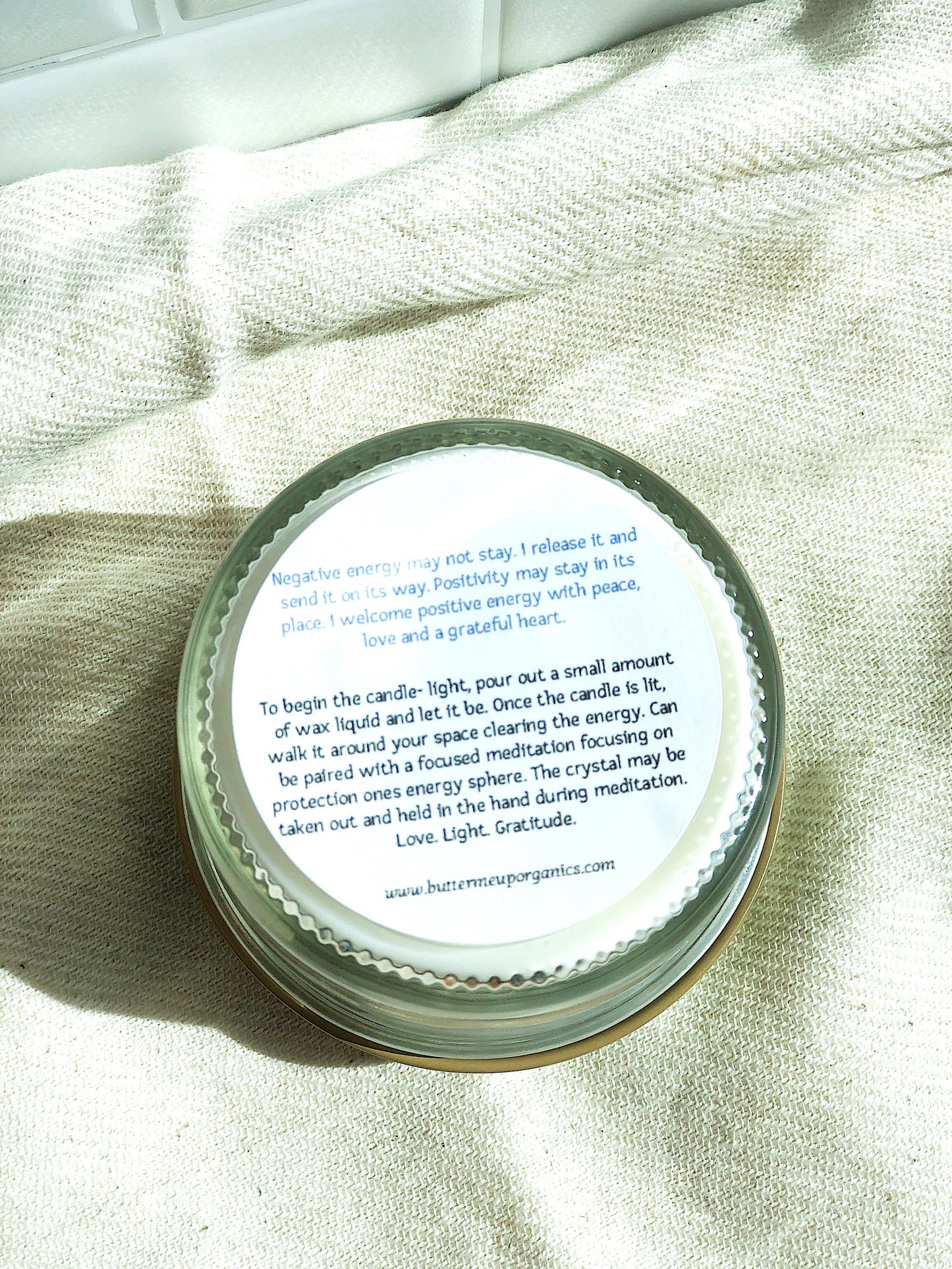 Space Clearing Candle | Intention Candle | Organic Soy Wax | Crystals & Essential Oils | Ritual Candle