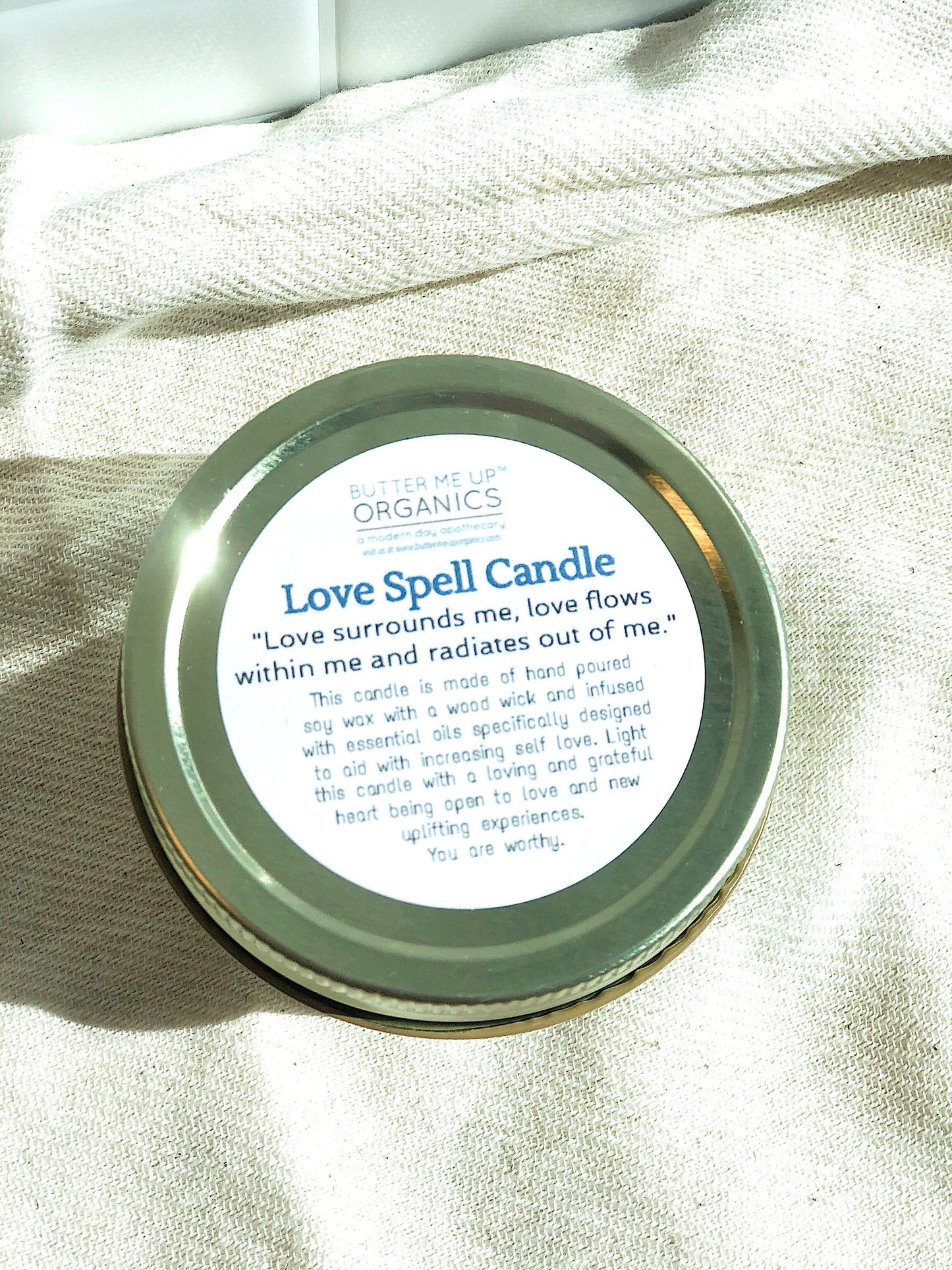 Love Spell Intention Candle | Rose Quartz Crystal | Ritual Candle | Love & Light | Hand Poured Soy