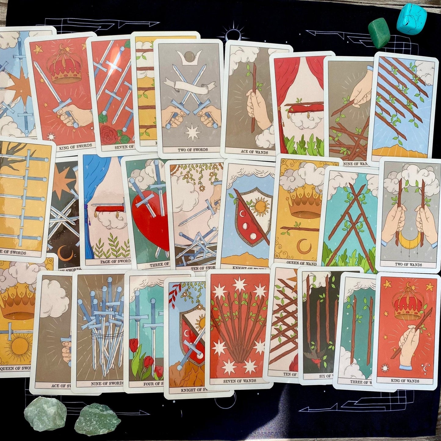 Moon Magic Tarot Deck | 78 Card Set with Guidebook | Beginner Tarot Cards | Divination Gift Set
