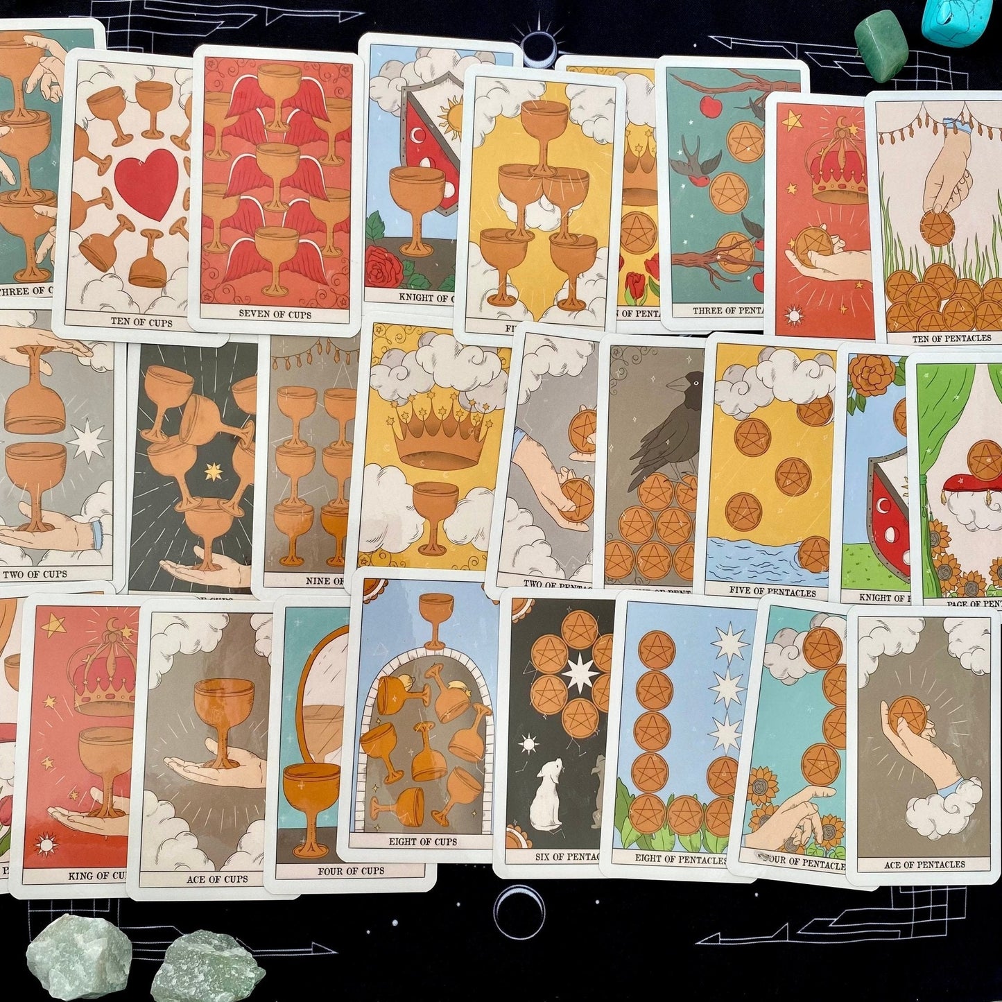Moon Magic Tarot Deck | 78 Card Set with Guidebook | Beginner Tarot Cards | Divination Gift Set