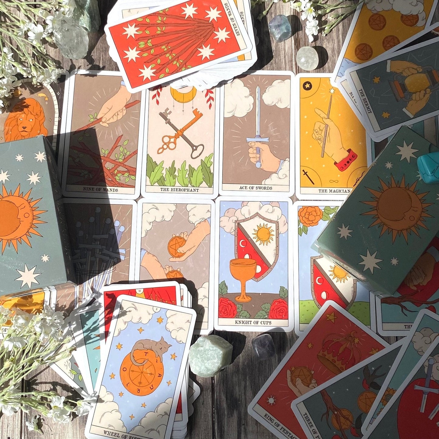 Moon Magic Tarot Deck | 78 Card Set with Guidebook | Beginner Tarot Cards | Divination Gift Set