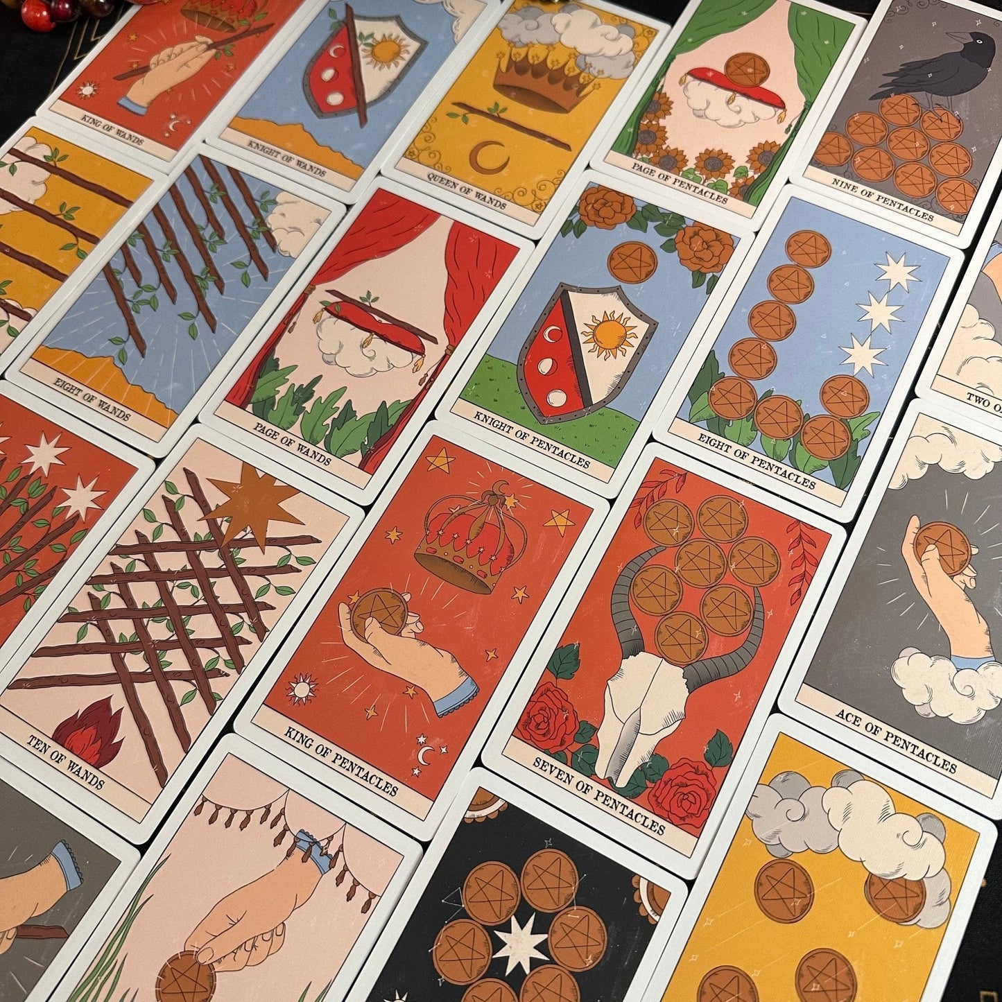 Moon Magic Tarot Deck | 78 Eco-Linen Cards | Guidebook | Cloth Bag | Complete Gift Set | Beginner