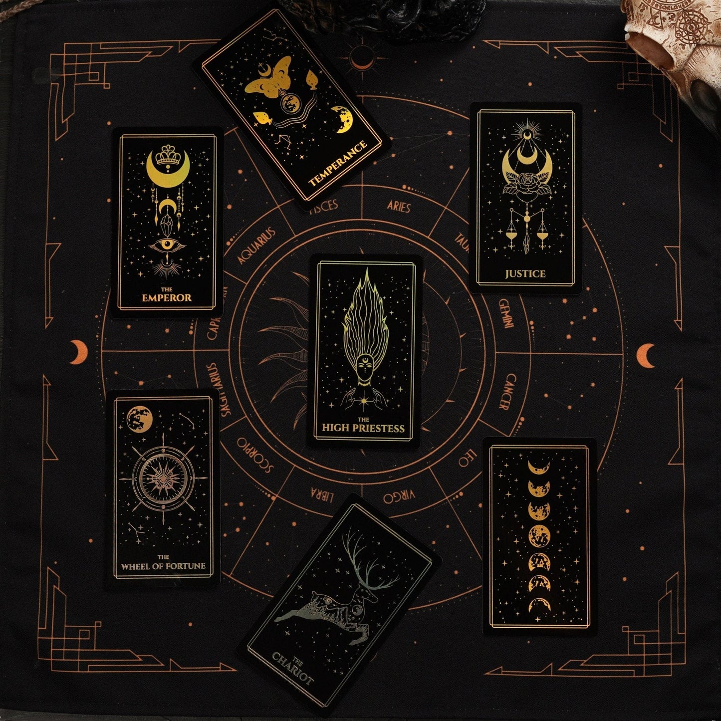 Moonlight Tarot Deck | Gold Rainbow Foil Cards | 78 Card Set with Guidebook | Witchy Gift Set