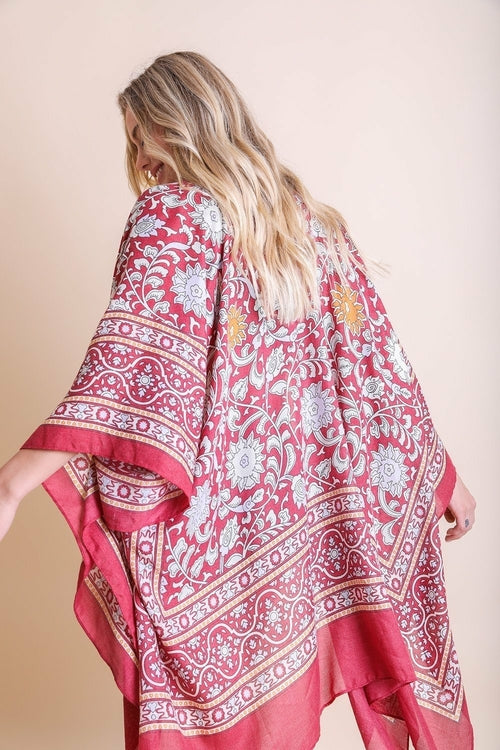 Moroccan Touch Tapestry Kimono | Light Linen Kimono | Witchy Wardrobe | Boho Flowy Cover-Up