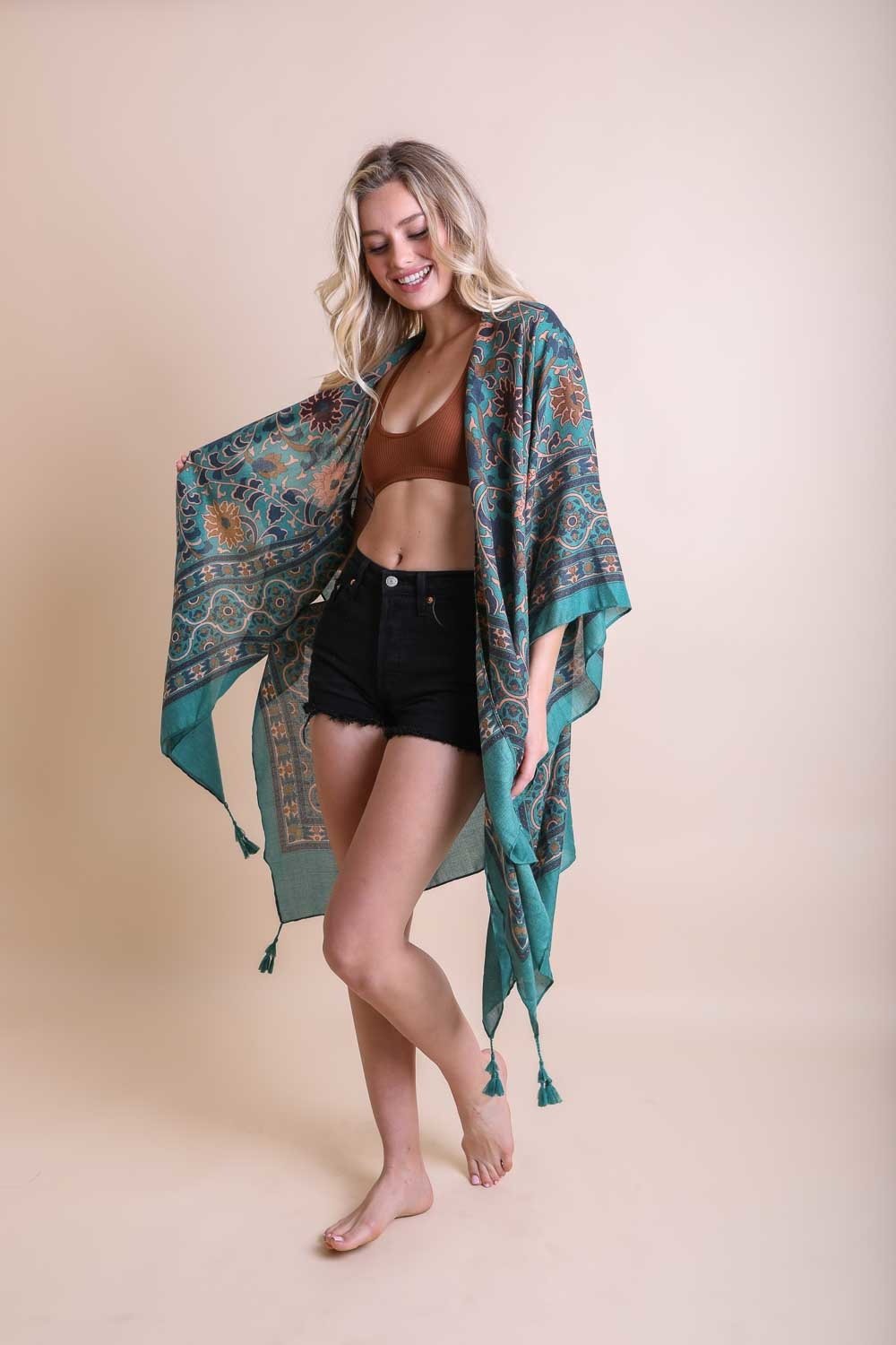 Moroccan Touch Tapestry Kimono | Light Linen Kimono | Witchy Wardrobe | Boho Flowy Cover-Up