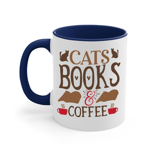 Cats Books Coffee Style Mug | 11oz & 15oz | Ceramic Coffee Cup | Cat Lovers | Book Enthusiasts