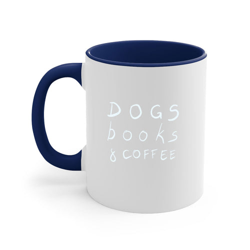 Dogs Books and Coffee Mug | 11oz & 15oz | Ceramic Coffee Cup | Dog Lovers | Book Enthusiasts