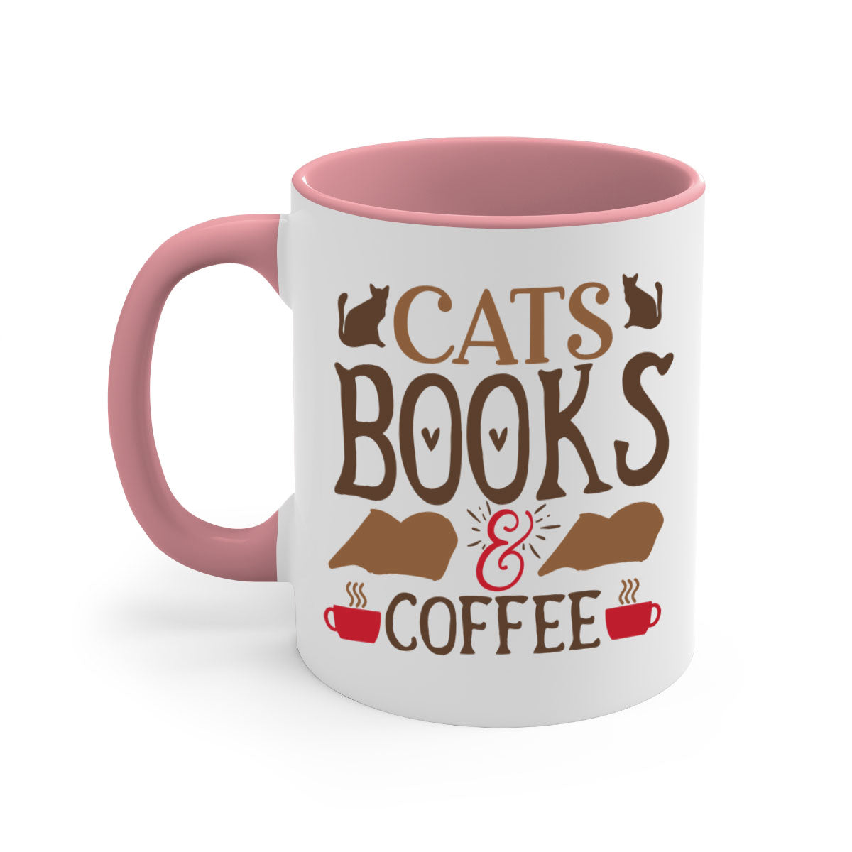 Cats Books Coffee Style Mug | 11oz & 15oz | Ceramic Coffee Cup | Cat Lovers | Book Enthusiasts