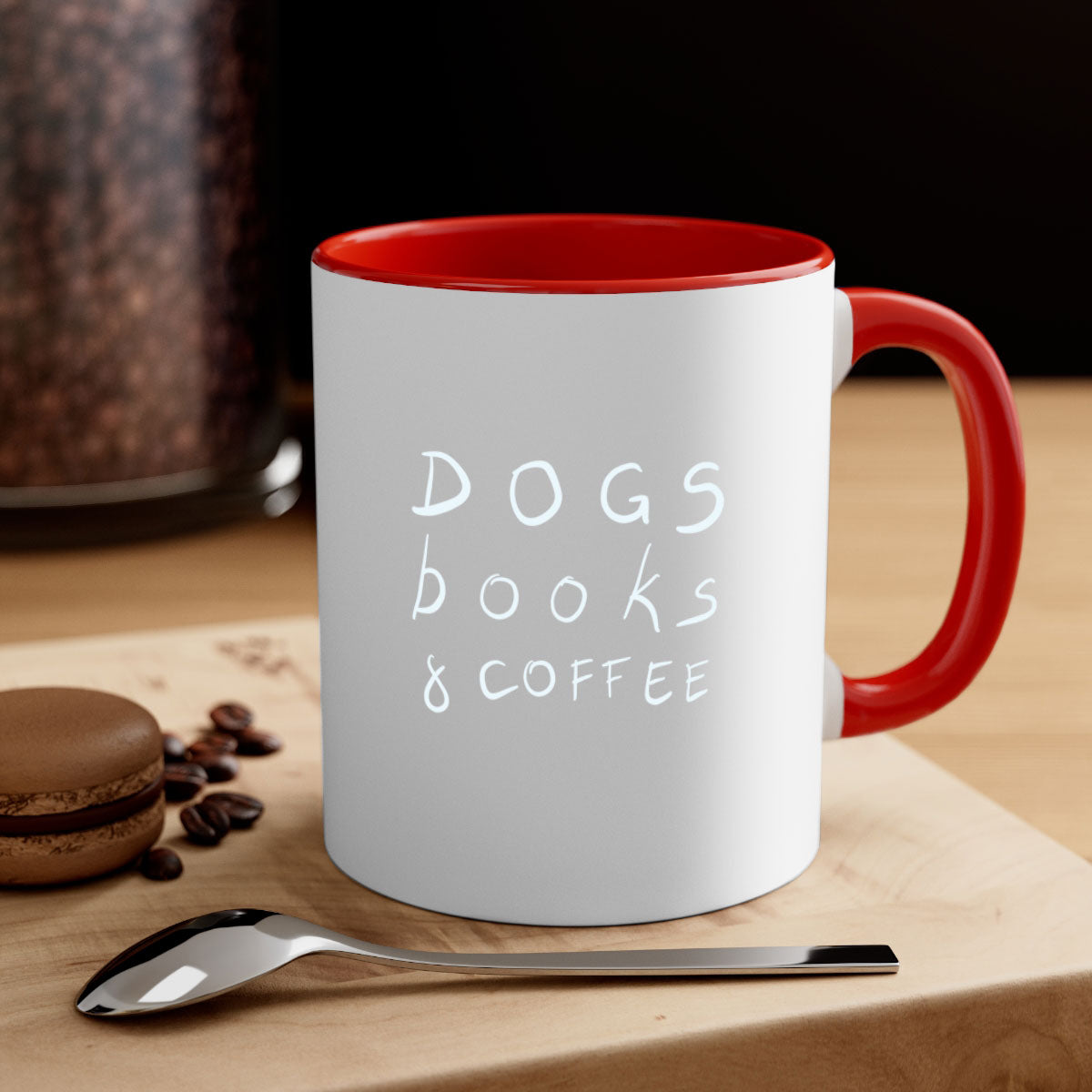 Dogs Books and Coffee Mug | 11oz & 15oz | Ceramic Coffee Cup | Dog Lovers | Book Enthusiasts
