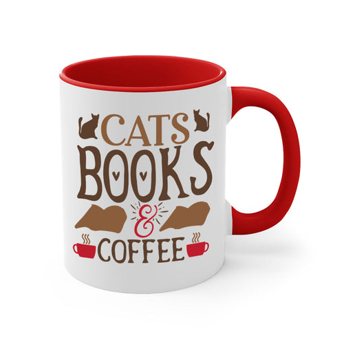 Cats Books Coffee Style Mug | 11oz & 15oz | Ceramic Coffee Cup | Cat Lovers | Book Enthusiasts
