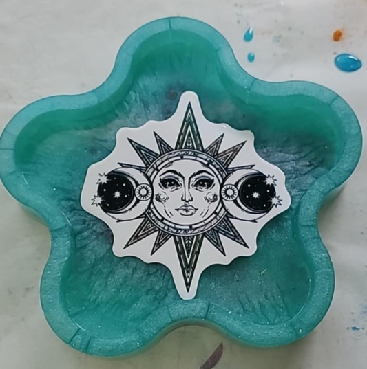 Resin Trinket Plate | Jewelry Holder | Spiritual Altar Dish | Bay Leaf Petition Plate