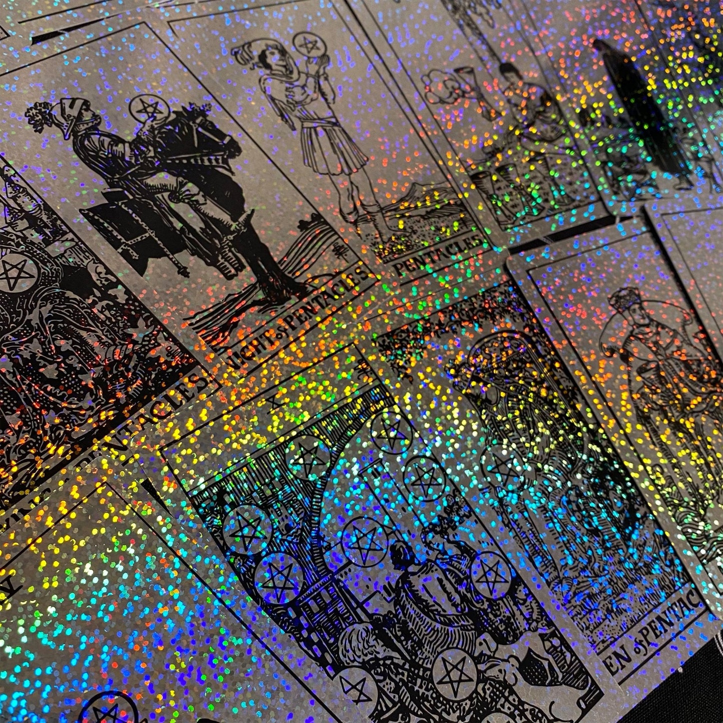 Rider Waite Holographic Crystal Foil Tarot Deck | 78 Cards | Anti-Scratch | Guidebook | Witchy Gift Set