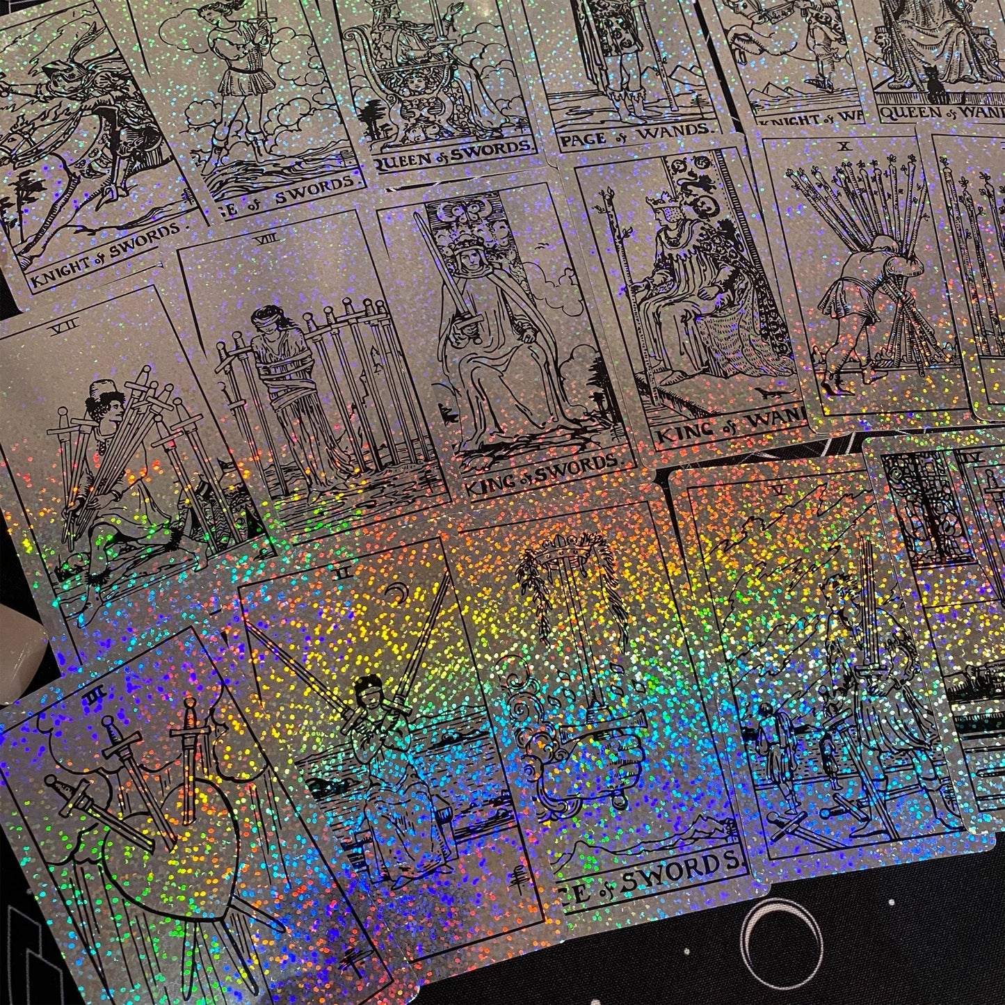 Rider Waite Holographic Crystal Foil Tarot Deck | 78 Cards | Anti-Scratch | Guidebook | Witchy Gift Set