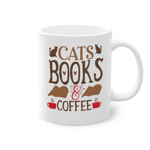 Cats Books Coffee Style Mug | 11oz & 15oz | Ceramic Coffee Cup | Cat Lovers | Book Enthusiasts
